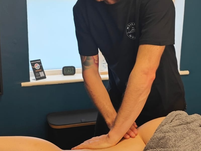 Sports massage treatment in session